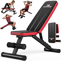 NICEPEOPLE Adjustable Weight Bench w/ 8 Backrest Angles (Up to 660-Lbs Capacity)