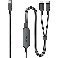Anker 2-in-1 USB-C to 2x USB-C 140W Max Fast Charging Cable: 6' $18, 4'
