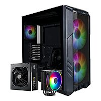 Cooler Master HAF 500 Pro ATX Mid-Tower Case w/ ARGB Fans, CPU Cooler, & 650W Gold PSU