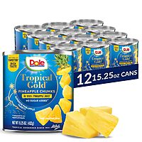 Select Accts: 12-Ct 15.25-Oz Dole Tropical Gold Canned Pineapple Chunks in Juice