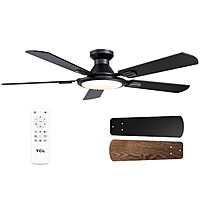52" TCL Low Profile Ceiling Fan w/ 24W Dimmable Light & Remote Control (3 Colors)