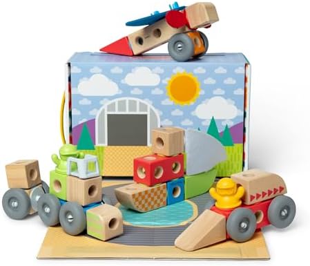 $13.19* | 54-Piece Melissa & Doug Connectable Wooden Building Blocks Play Set Toy at Amazon