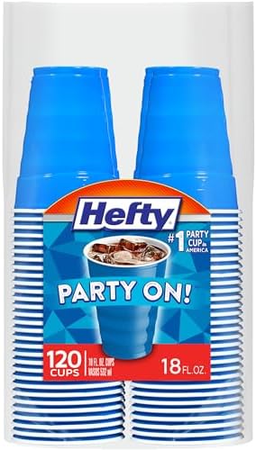 [NEW, SnS, AC] $6.58 | 120-Count 18-Oz Hefty Party On Disposable Plastic Cups (Marine Blue) at Amazon